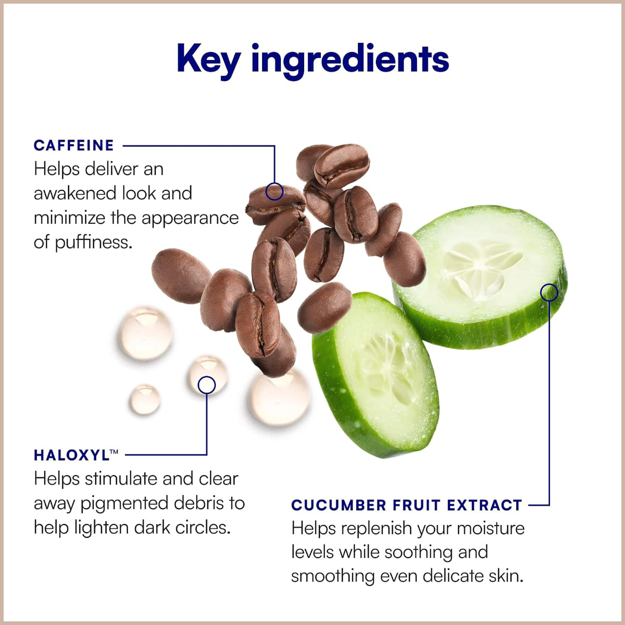 Cooling Caffeine Eye Gel Roller – Depuffing Eye Treatment for Dark Circles & Puffiness